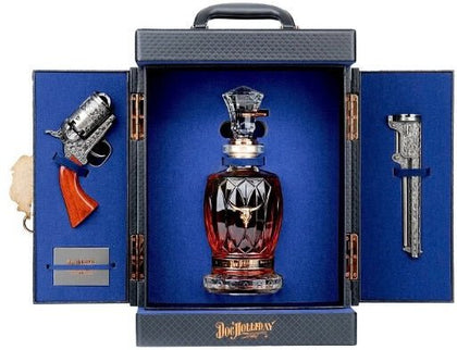 World Whiskey Society 'Doc Holliday' 10 Year Old Straight Bourbon Whiskey Collector's Case with Revolver Decanter 48% ABV 700mL