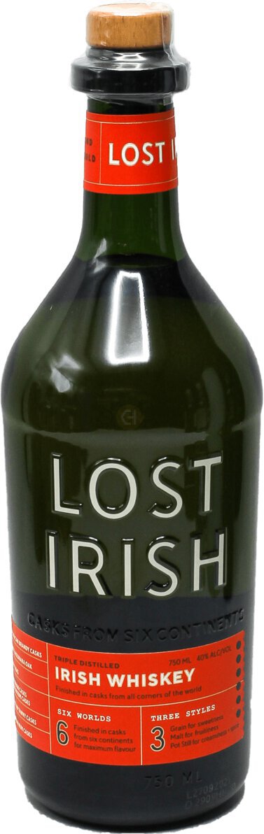 Lost Irish Triple Distilled Irish Whiskey 40% ABV 750mL